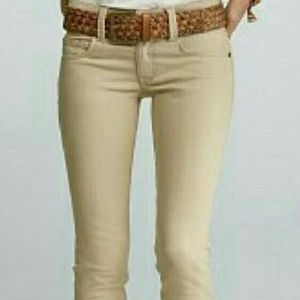 Cabi Style #406 Lou Lou Straight Leg Jeans in Tan
